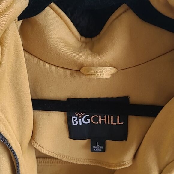 Big Chill Women's Fleece Anorak  Jacket with Sherpa Lined Hood - Mustard, size L - Picture 5 of 10